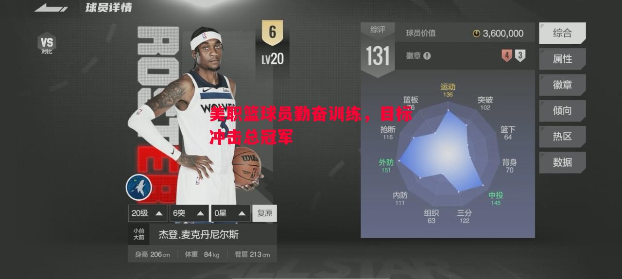 美职篮球员勤奋训练，目标冲击总冠军
