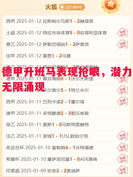 德甲升班马表现抢眼,潜力无限涌现 德甲升班马表现抢眼,潜力无限涌现